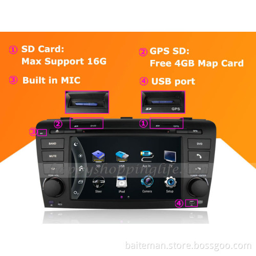Mazda 3 DVD Player with Navigation System and Can Bus